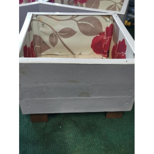 234 - 3x square homemade wooden planters. Largest stands at 31cm high x 47cm wide x 50cm deep.