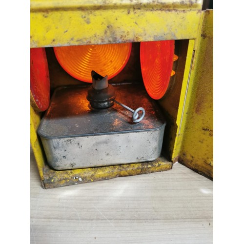 420 - Heavy Duty 110V transformer along with a vintage PCC Chalwin road lantern, complete with parafin con... 