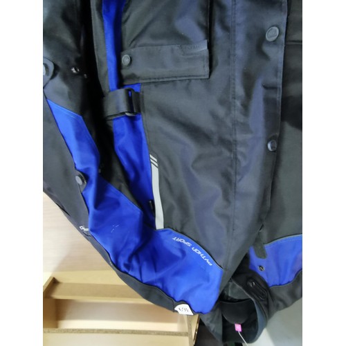 469 - Akito motorcycle jacket XL along with a matching pair of motorcycle trousers along with a Akito Pyth... 