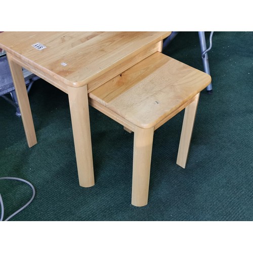 511 - Nest of tables consisting of 2 tables. Largest stands at 44cm high x 43cm x 36cm deep