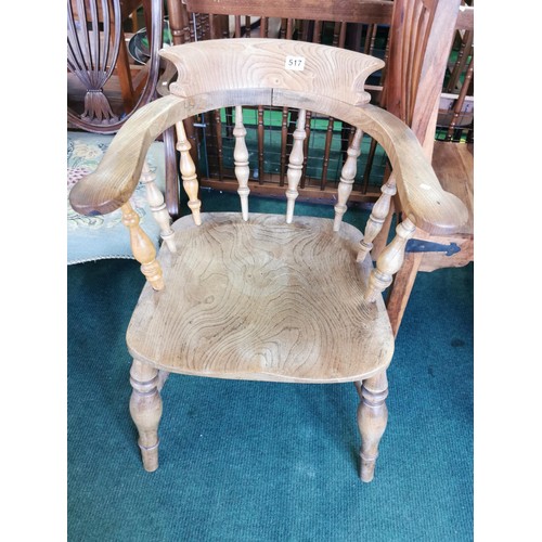 517 - Vintage farmhouse oak chair in good order