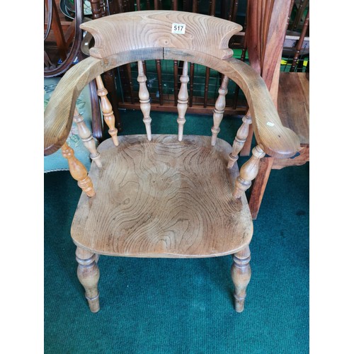 517 - Vintage farmhouse oak chair in good order