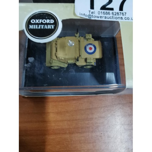 127 - Collection of Oxford Military and Commercial vehicles inc a scout car, British Army Micky Mouse, Que... 