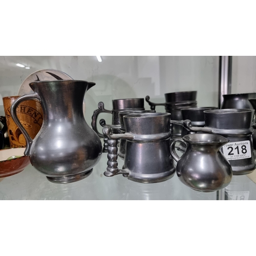 218 - 11x pieces of Prinknash including mugs, jugs & vases - all in good order.