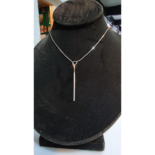 273 - 2x 925 Silver tassel drop necklaces one with rose drop design other with bar design. Both are marked... 