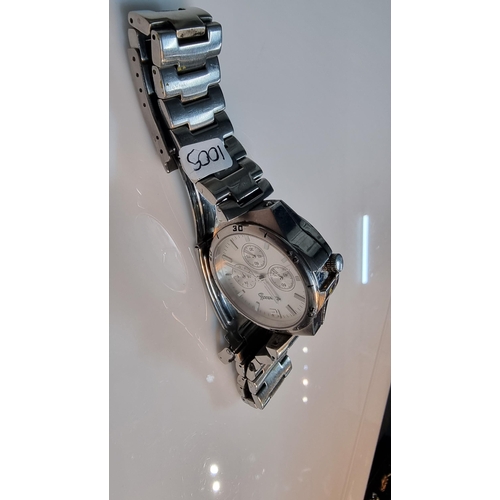 286 - Rare unusual Ingersoll double sided gents watch. Silver chronograph dial to one side & dark grey bla... 