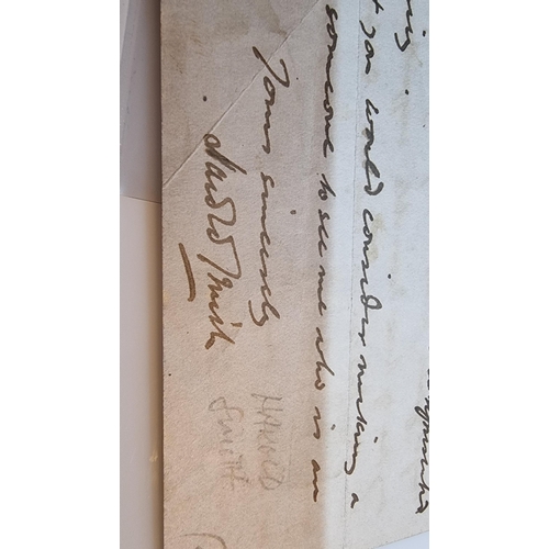 296 - Hand written letter from Sir Harold Smith MP to Horatio Bottomley (John Bull) requesting his support... 