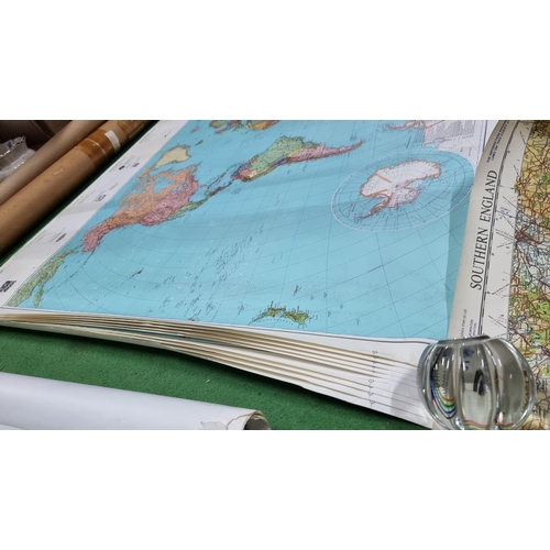 353 - Very large collection of various maps in tubes including a large quantity of approx. 20x maps of the... 