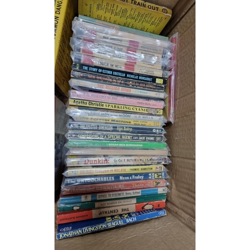 357 - Box full of good vintage books many in plastic sleeves including a good quantity of 1960s stories & ... 