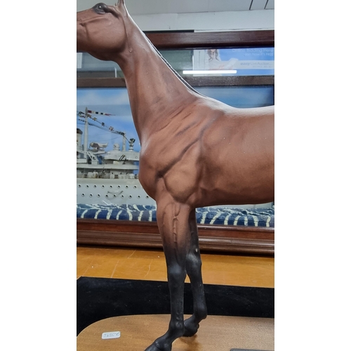 364 - Beswick racing horse (Red Rum) in a matte finish on a wooden plinth - in excellent condition with NO... 