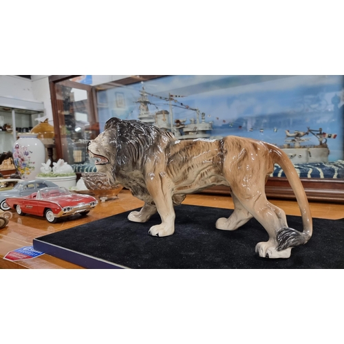 365 - Large ceramic male lion figure unmarked but most likely by Melba Ware. In excellent condition with N... 