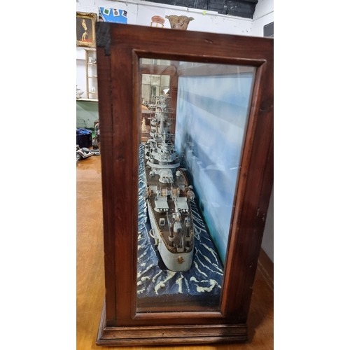 377 - Very impressive Prisoner of War hand built scale model ship fitted in a very good display case. Furt... 