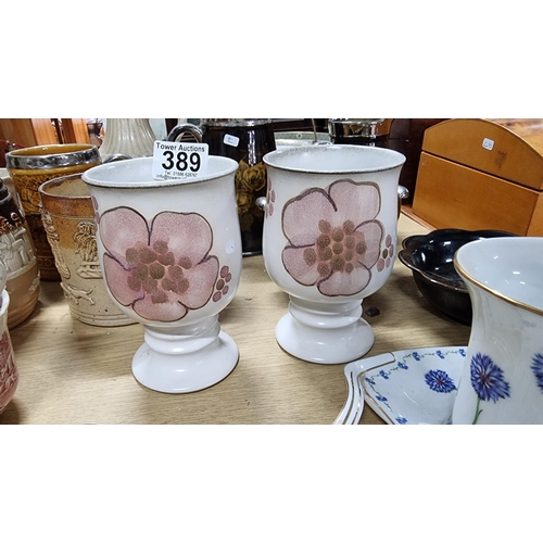 389 - Large quantity of collectable stoneware & china including a pair of matching Denby goblets, Royal We... 