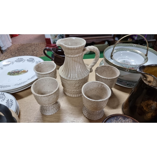 389 - Large quantity of collectable stoneware & china including a pair of matching Denby goblets, Royal We... 