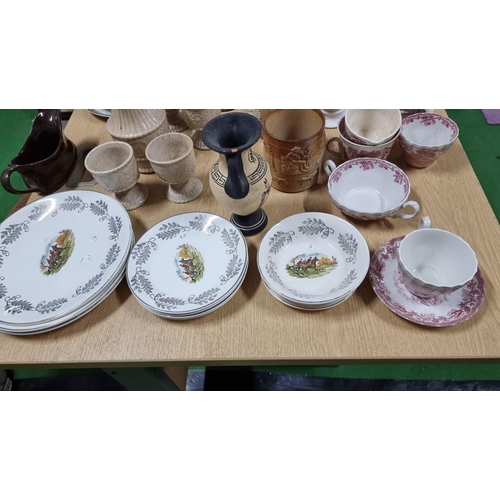 389 - Large quantity of collectable stoneware & china including a pair of matching Denby goblets, Royal We... 