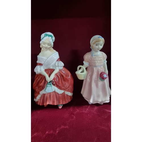 392 - Quantity of 4x collectable china figurines including 3x Royal Doulton figures - Debbie, Peggy, Tinkl... 