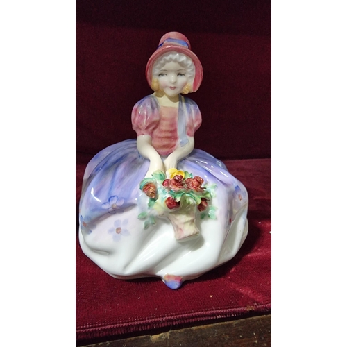 394 - Two small Royal Doulton lady figurines - Monica (HN.1467), Home Again (HN.2167). Both in excellent c... 