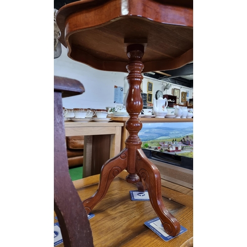 488 - Italian inlaid Sorento wine table along with an antique pitch pine stool with a green felt top. Wine... 