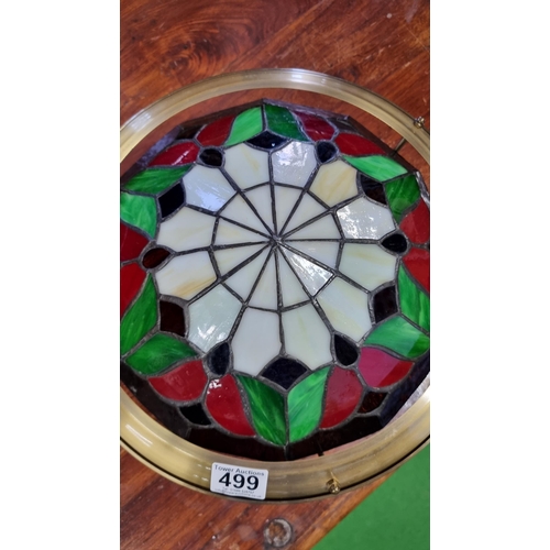 499 - Stained glass tiffany style ceiling light shade in excellent clean condition, with NO damage. Measur... 