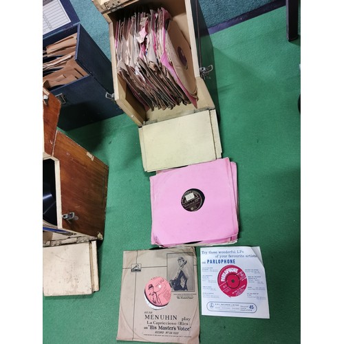 87 - Large quantity if 78's, various genres, complete with solid wooden storage boxes etc