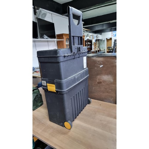 16 - Stackable mobile workcentre toolbox along with a Cormaran bag