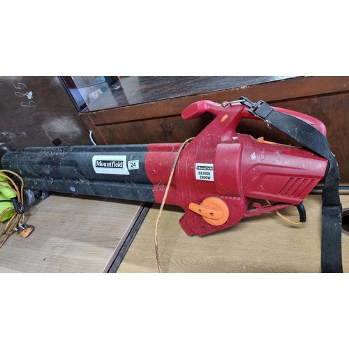 24 - Mountfield 2800w leaf blower vac along with another blower vac no bag