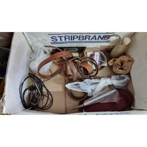 48 - Box of car parts and various odds inc a number plate GYG 2, Phillips car radio, Kukri knife, box unu... 