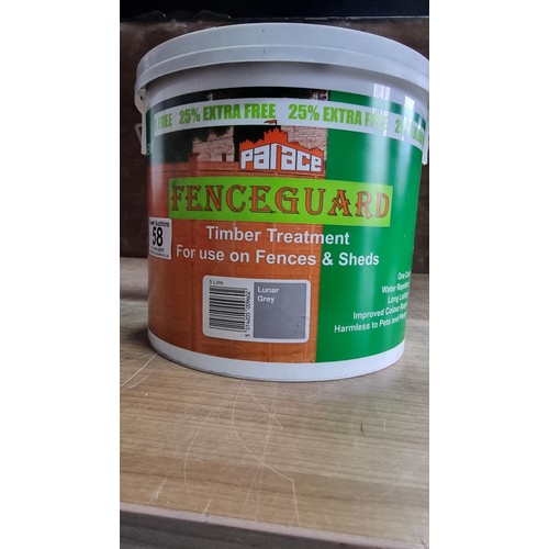 58 - Full plastic tub of timber care treatment in lunar grey 5 litre