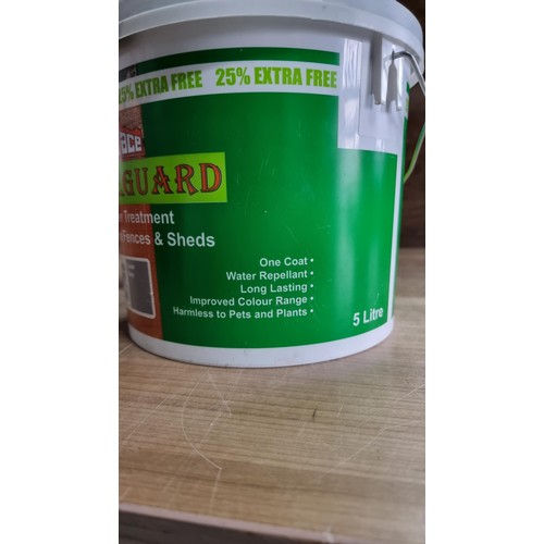 58 - Full plastic tub of timber care treatment in lunar grey 5 litre