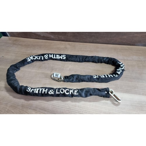 62 - Smith and Locke heavy duty bike chain in excellent condition total length of 198cm