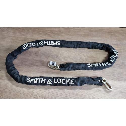 62 - Smith and Locke heavy duty bike chain in excellent condition total length of 198cm