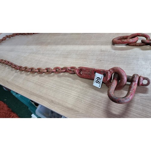 66 - Heavy duty metal link towing chain for vehicles with D link length of 312cm total length