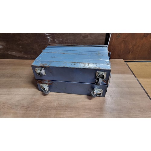 75 - 5 tier metal cantilever tool box on castors made in Britain