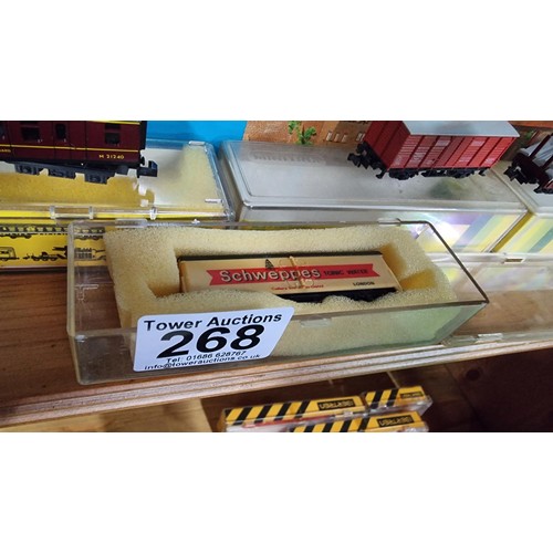 268 - Quantity of N gauge rolling stock and carriages inc 2x by Minitrix a Hornby carriage etc