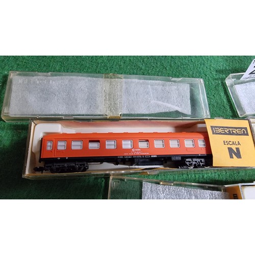 270 - N gauge Ibertren heavy duty train and match truck, passenger car and rolling stock, all boxed and al... 