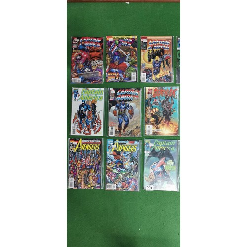 201 - Large quantity of 15x of mostly Captain America Marvel Comics, all kept in cellophane bags