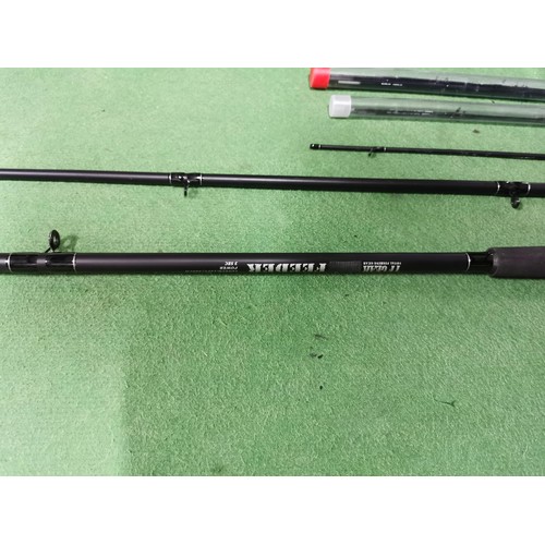 178 - TF Gear Feeder fishing rod along with 2x tubes of quivers in very good condition