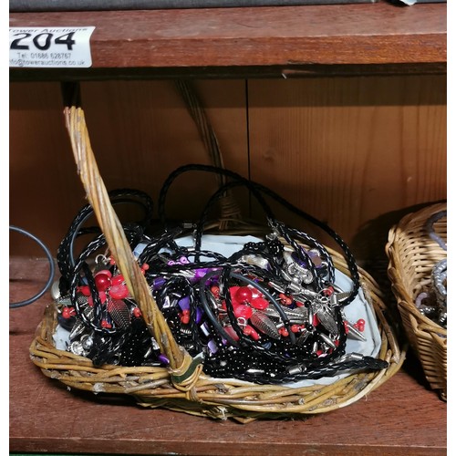 206 - 5x baskets full of costume jewellery - very large quantity