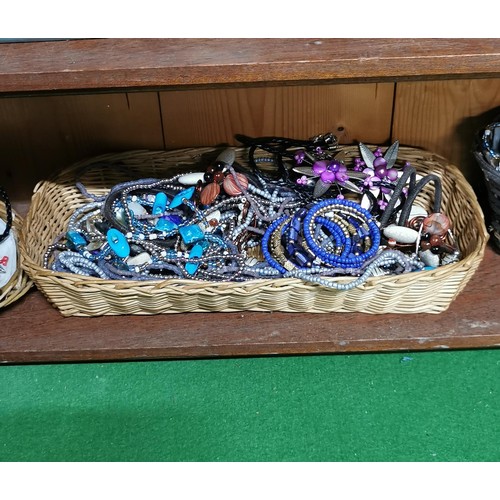 206 - 5x baskets full of costume jewellery - very large quantity