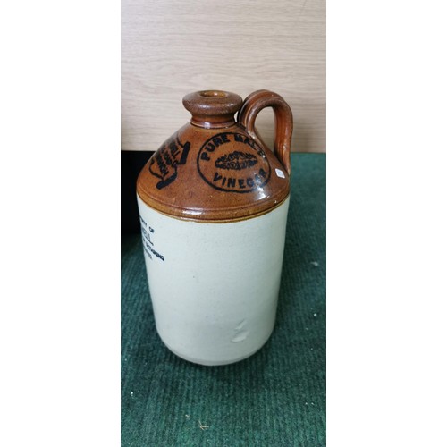 217 - Large glazed Joseph Rothwell pure malt vinegar stoneware flagon jug. Measures 32cm height x 19cm dia... 