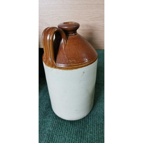 218 - Wonnacotts Cornish Scrumpy Cider Glazed stoneware flagon jug still with cork and contents in very go... 