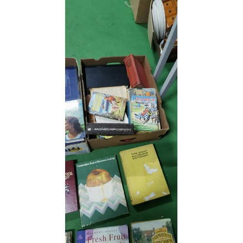 237 - 2x boxes full of various vintage to modern book inc cookery books, story books, factual and fictiona... 