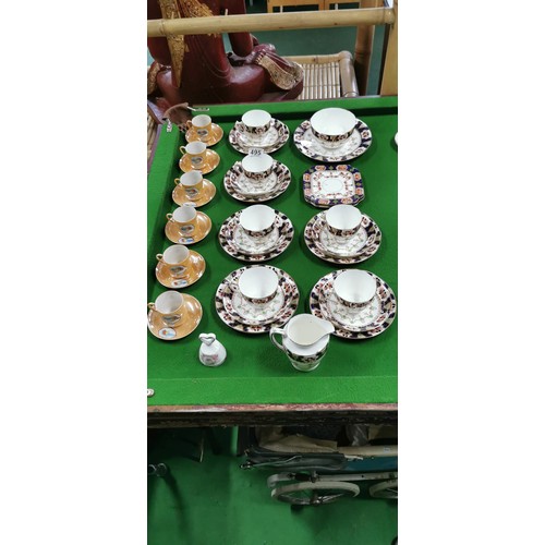 495 - 2x part tea sets, one set stamped 