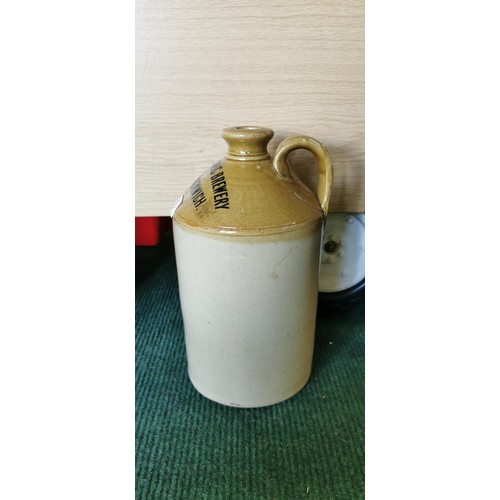 60 - Glazed stoneware flagon stamped Youngs Botanic Brewery West Bromwich. Measures 32cm height x 17.5cm ... 