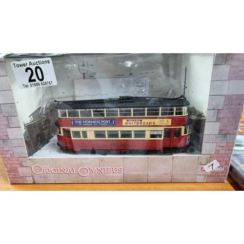 20 - Corgi the original Omnibus Fletham Tram 1:76 boxed as new with a new and sealed tram dvd