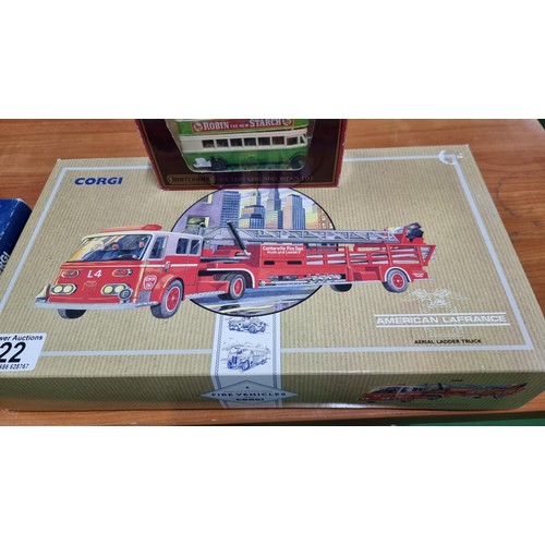 22 - Large boxed corgi fire truck 97321 a boxed corgi classics pickfords scammell highwayman low loader 1... 