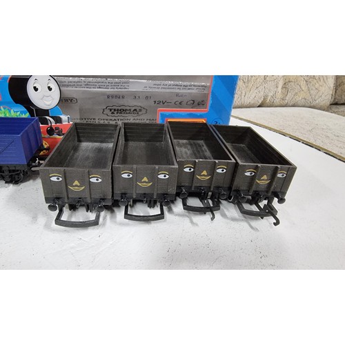 7 - Quantity of Hornby Thomas the tank locomotive items inc a boxed Thomas the tank locomotive body roll... 