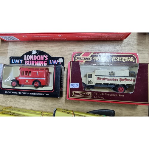 12 - Boxed as new London's fire engines diecast vehicles set by Lledo along with 2 other boxed diecast ve... 