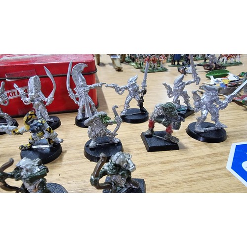 15 - Large collection 35x metal Warhammer fantasy figures inc goblins dwarfs etc some painted some are no... 