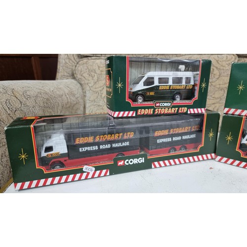 16 - 4x boxed as new Eddie Stobart lorries along with a new and sealed postman pat figure and accessory p... 